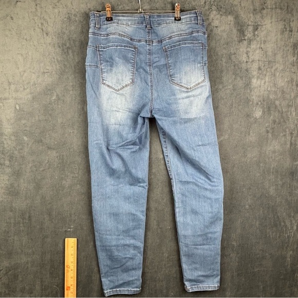 Telepatia Blue Ankle Cropped, Distressed Jeans Sz 13/31 - Picture 6 of 11